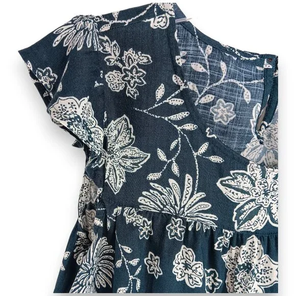 SONOMA- Women's Top-Green-White Floral-Tank-SIZE PXS-Light-Casual-Comfort - Picture 3 of 13